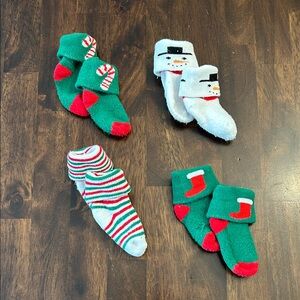 Hudson Baby Holiday Socks Set - Green, Red, White